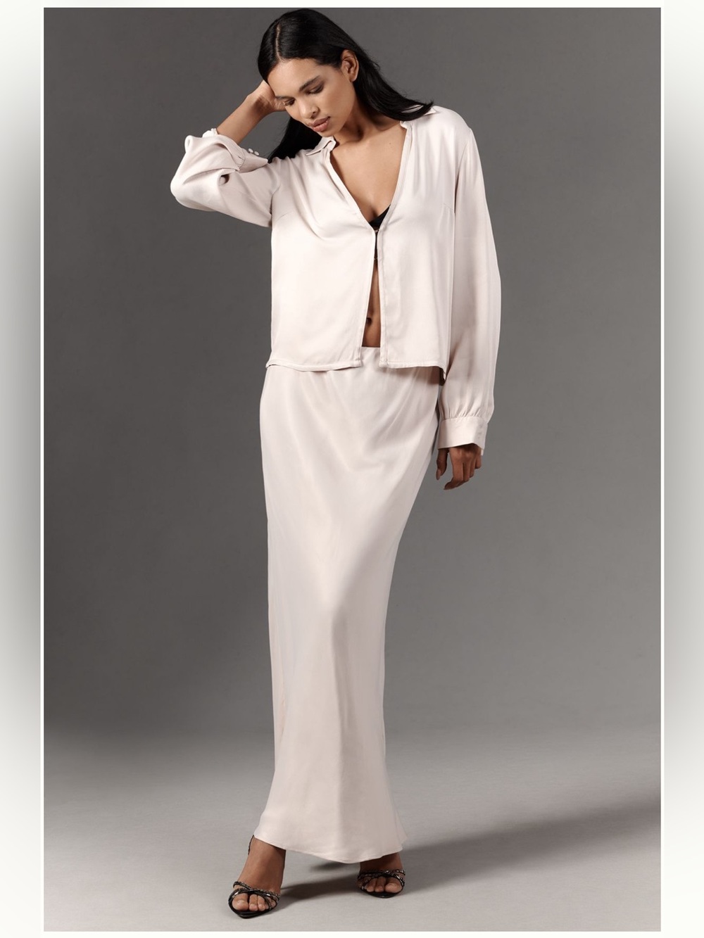By Anthropologie Long-Sleeve Silky Top